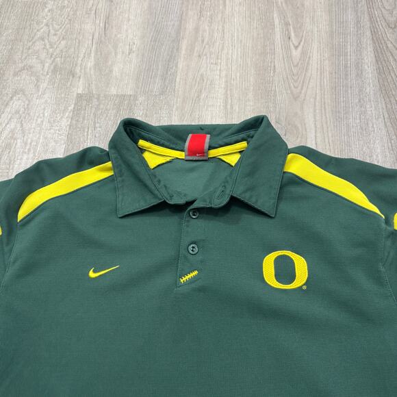 Nike Oregon Ducks Polo Shirt Men's Extra Large XL Green Collared Golf Golfing - Picture 3 of 8
